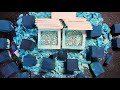 Dyed chalk blocks  teal overload  holi glitter bombs  crispy shavings  dusty  asmr