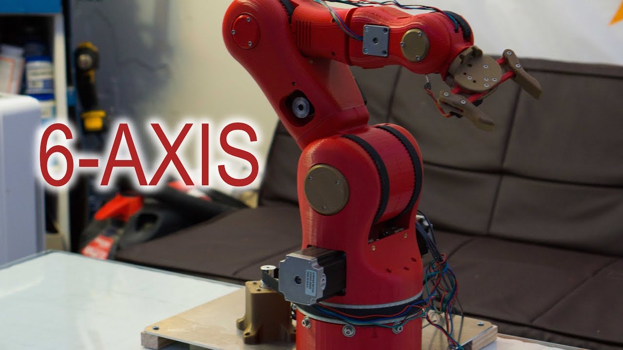 6 axis 3d printed robotic arm mechanical part 1 youtube robot arm robotic arm diy robot