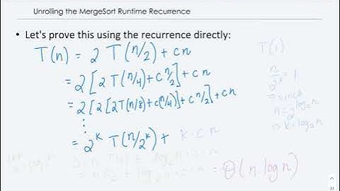 Mergesort recurrence unrolling