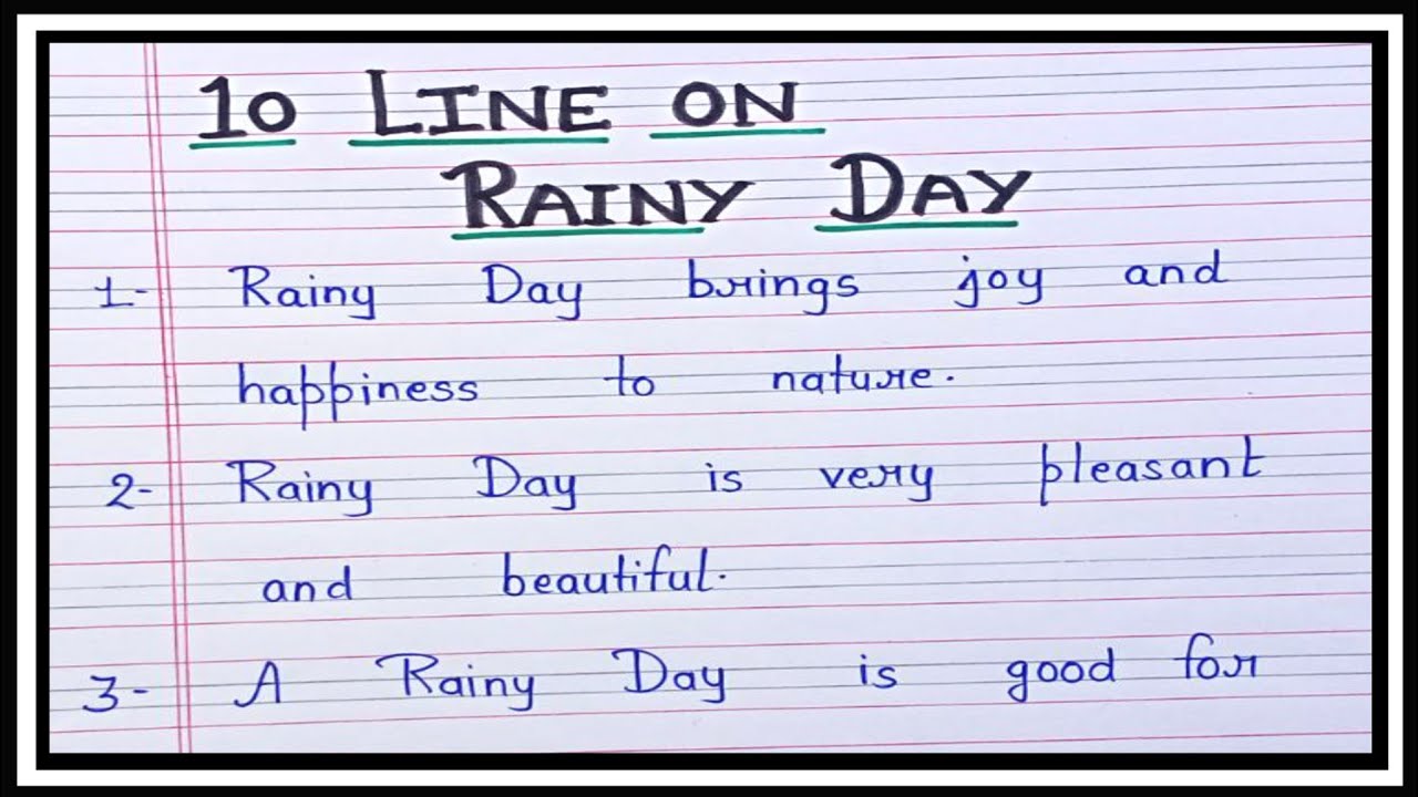 essay on rainy day class 2