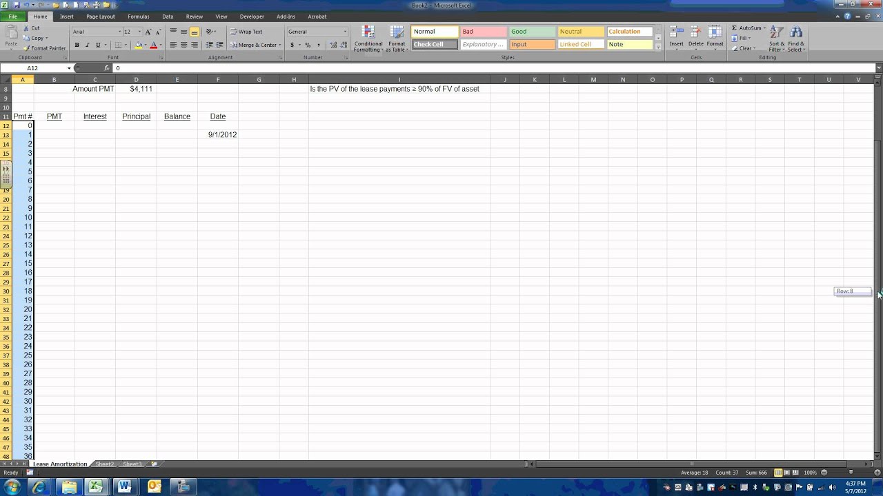 Capital Lease Amortization Schedule Excel Template How To Create A Lease Liability Lease Amortization Schedule Excel Template