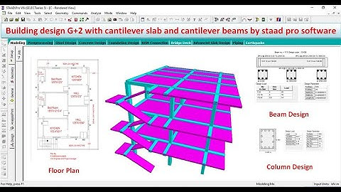 Building design G+2  with cantilever slab and cantilever beam by staad pro software |Civil | online|