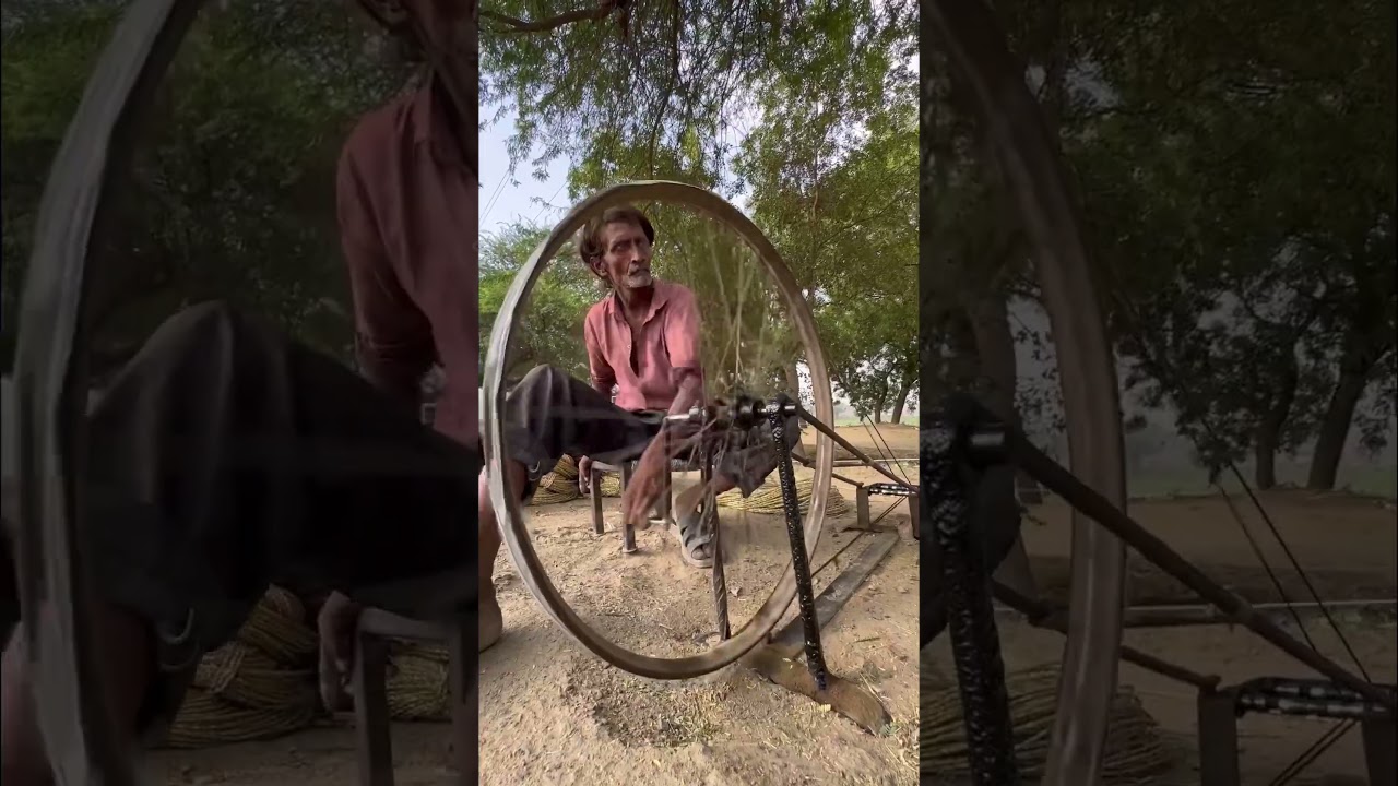 Indian Traditional Plastic Rope Making 