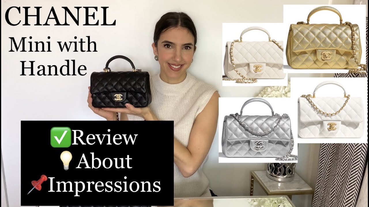 New CHANEL mini flap with handle! First impression video with modeling  shots and review 