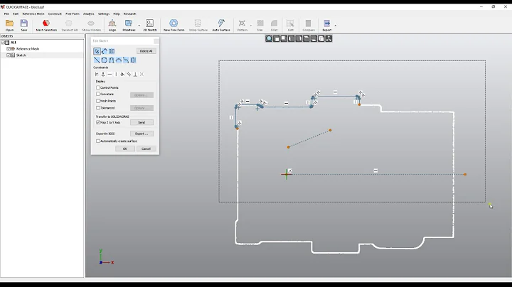 QS Tutorials: Mirror in 2D Sketch - How to do Reverse Engineering with QUICKSURFACE