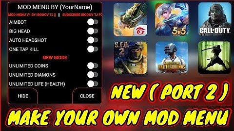 HOW TO MAKE YOUR OWN MOD MENU PORT 2