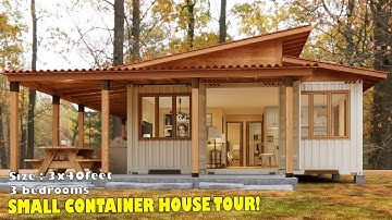 visit the cozy container house on a rainy day |  three 40ft Shipping Container Homes