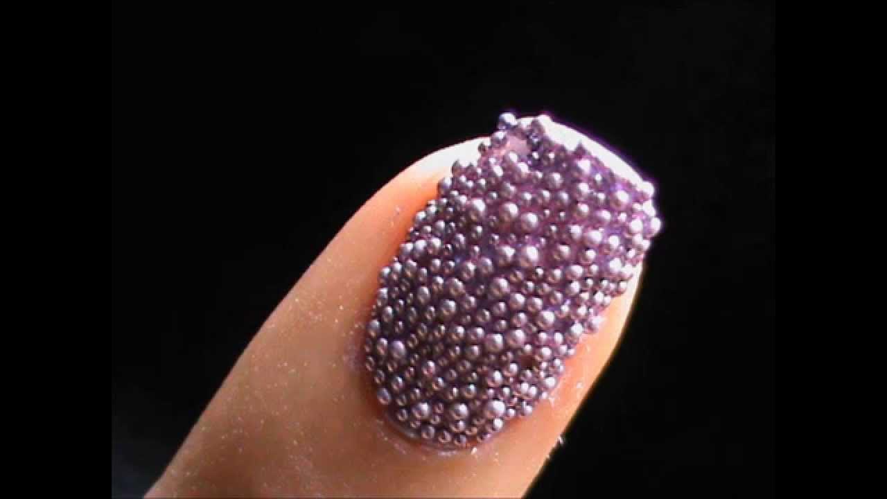 Beautiful Caviar Nail Art Designs ** How to put caviar beads ** 