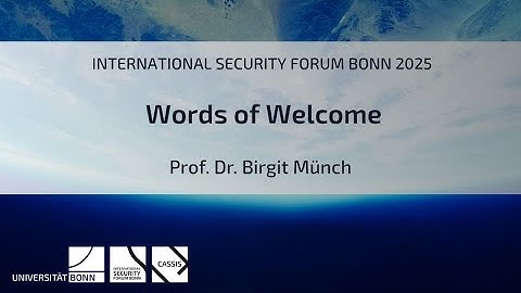ISFB 2025: Words of Welcome by Prof. Dr. Birgit Münch