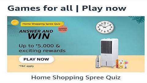 Amazon Home Shopping Spree Quiz Answers Today|1 March| Daily Quiz Time