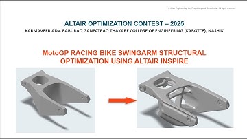 Topology Optimization of Racing Bike Swingarm using Inspire | Altair Optimization Contest 2025
