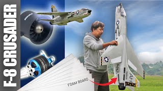 DIY F-8 Crusader RC Jet with Ducted Fan and Pusher Prop : Which One is Better