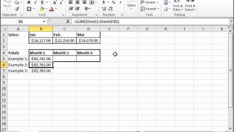 Excel 2010 Tutorial Creating 3D Range References Microsoft Training Lesson 12.3
