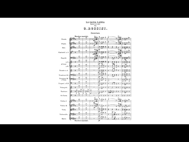 Rossini: La gazza ladra (The Thieving Magpie), Overture (with Score)