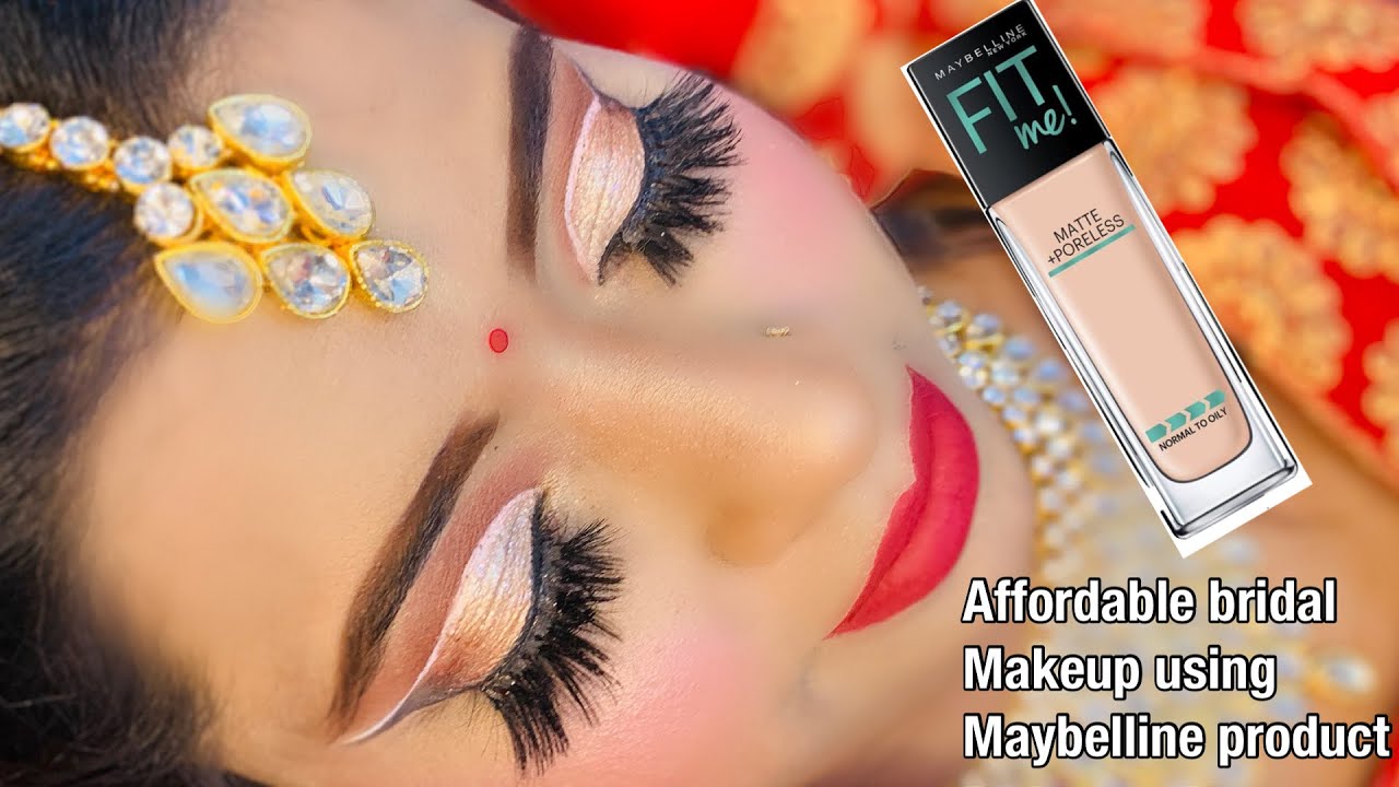 Affordable bridal makeup using maybelline product/low budget bridal makeup