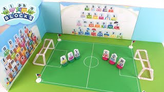make your own alphablock football pitch learn to read officialalphablocks