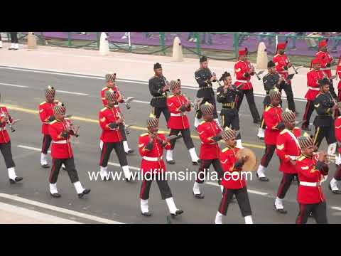 Indian Army marching contingent during Republic Day Parade rehearsal in New Delhi 2022