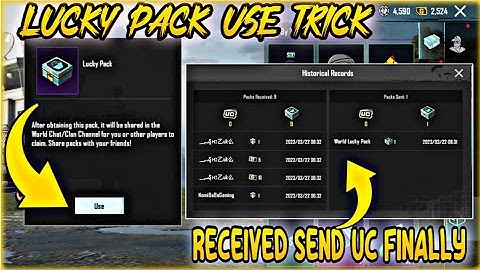 HOW TO USE LUCKY PACK PUBG MOBILE UC SEND FEATURE IS HERE RECEIVE UC LUCKY PACK Historical Records