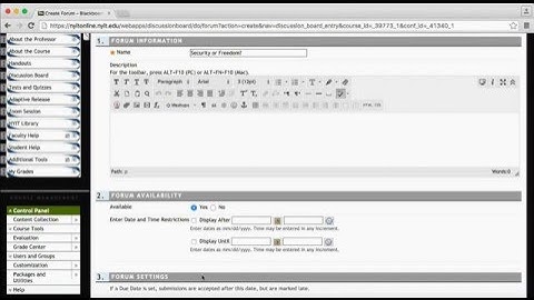 Creating Discussion Forum