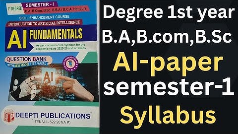 Degree 1st year semester - 1 AI fundamentals syllabus & exam pattern