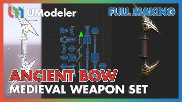 3D Modeling in Unity - Full Making Video of Modeling & Unwrapping an Ancient Bow of Medieval Weapon