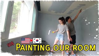 PAINTING OUR OLD KOREAN ROOM! 🏡 (International Couple) 외국인여친과 직접 페인트를 사서 방을 이쁘게 칠했습니다.(국제커플)