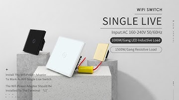 BSEED WiFi Single Live Line 1 Gang Light Switch Install & Connect With Caption