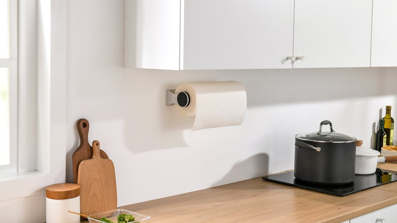 New 30cm Large Paper Towel Holder Under Cabinet Self Adhesive