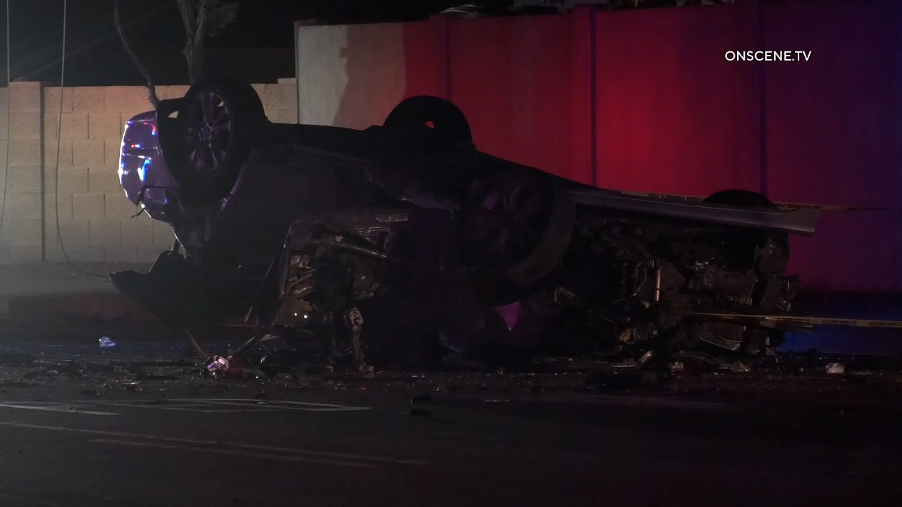One Killed After Car Collides with Power Pole and Wall - YouTube