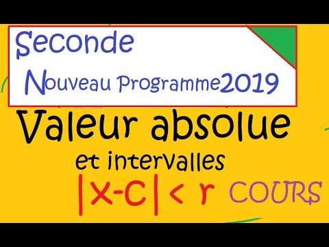 Seconde La valeur absolue  et intervalles COURS Nouveau programme