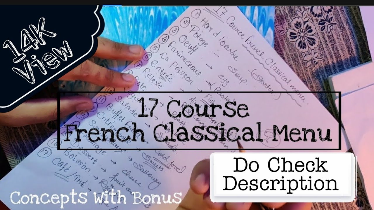 How Do You Memorize French Classical Menu?