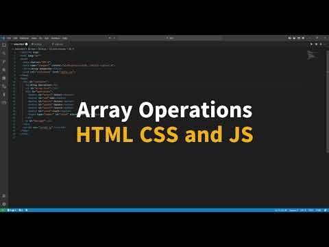 Array Operations In JavaScript - YouTube