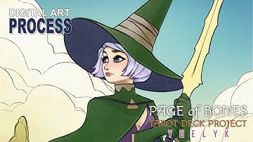 PAGE OF BONES | Tarot Card | Digital Art Process | Procreate Time-Lapse