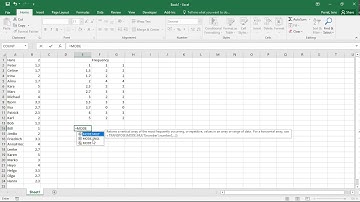 Excel - FREQUENCY Tables and the MODE