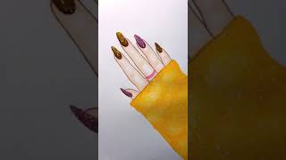 Glitter nails | Satisfying Créative Art  #Shorts #art #draw #drawing #painting