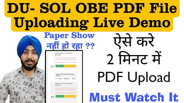 DU-SOL OBE Answers Uploading Live Demo | ऐसे करे PDF Upload | Jasmeet Classes | Semester-3rd / 5th