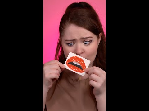 Накладные переводные губы! Красные в горошек! - YouTube