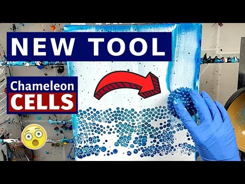 Acrylic Pour with Dish Soap - JAW-DROPPING Chameleon Cells with NEW TOOL and WITHOUT Silicone!!!