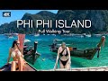 【🇹🇭 4K】Walking Phi Phi Island in Krabi | Thailand&#39;s BEST Island 2023