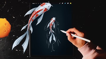 Koi Fish Illustration - Drawing in Procreate 5x
