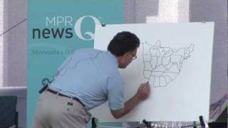 Senator Al Franken draws map of USA