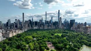 Популярный среди туристов Центральный парк в Нью-Йорке с высоты птичьего полета