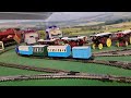 Bachmann sir handel Pulling green , 2 blue coaches and blue box van