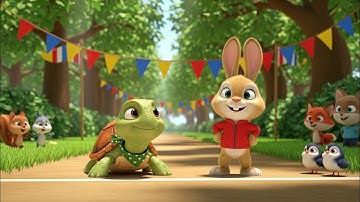 The Turtle and Rabbit | Slow and Steady Wins the Race | Moral Story for Kids
