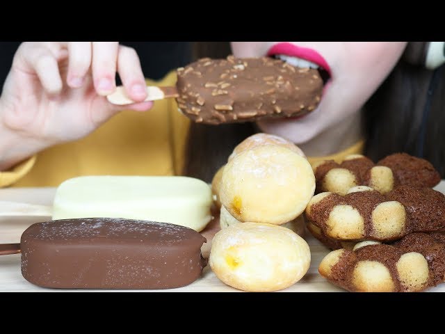 ASMR MAGNUM ICE CREAM BARS, NUTELLA DONUTS & CHOCOLATE BEARS (Eating Sounds) No Talking
