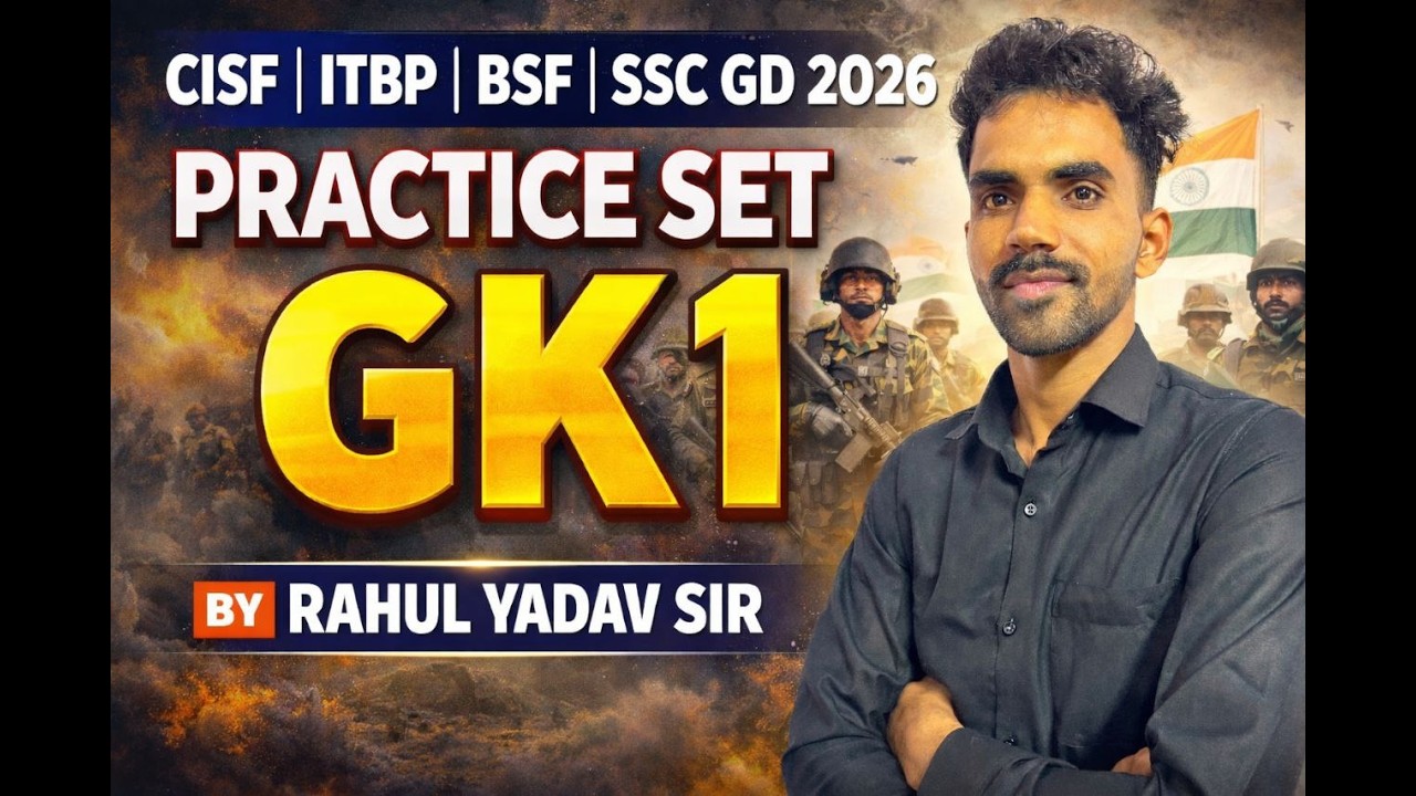 GK PRACTICE SET 1 CISF,ITBP DRIVER 2026,BSF,SSC GD 2026