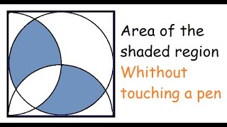 Circles | Area of shaded region | Solution without touching a pen | A very short fun video | PRMO