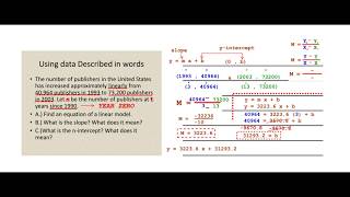 Linear Regression   Using Data Described In Words