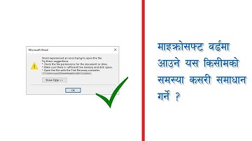 Word experienced an error trying to open the file (In Nepali)