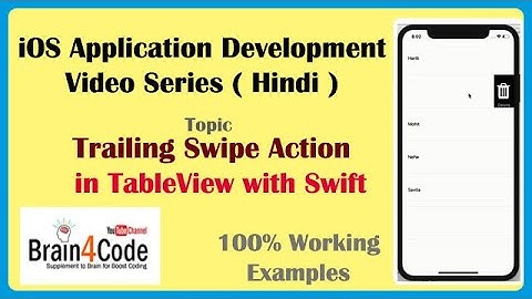 Implement Trailing Swipe Action in UITableView Using Swift 5 XCode | Hindi | Delete Trailing Swipe